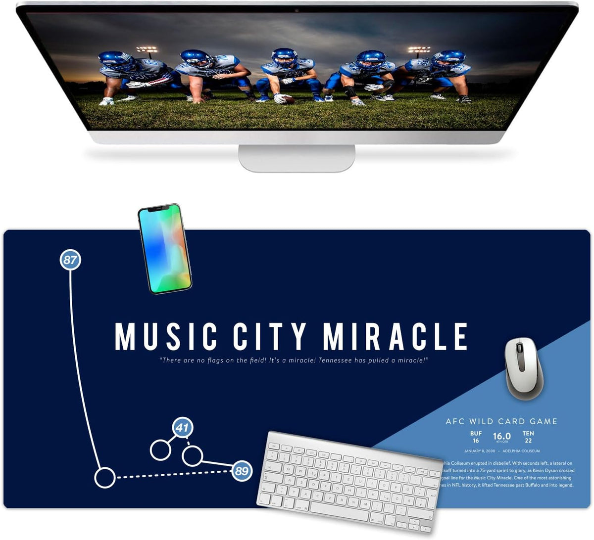Large Mouse Pad, Desk Mat, Keyboard Pad, Desktop Home Office School Essentials College Cute Decor Big Laptop Protector Computer Accessories Pretty Mousepad Mens Boys Music City Miracle